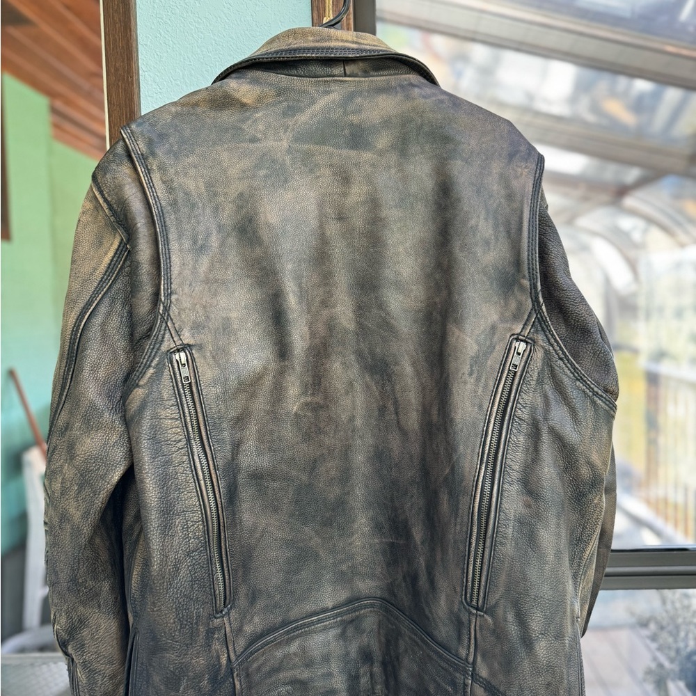 Brown Leather Motorcycle Riding Jacket - Picture 15 of 15